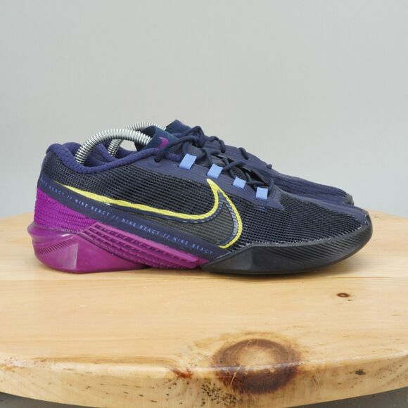 Nike React Metcon Turbo Womens Size 7 Shoes Cross Training Sneakers Blue Purple - Picture 1 of 9